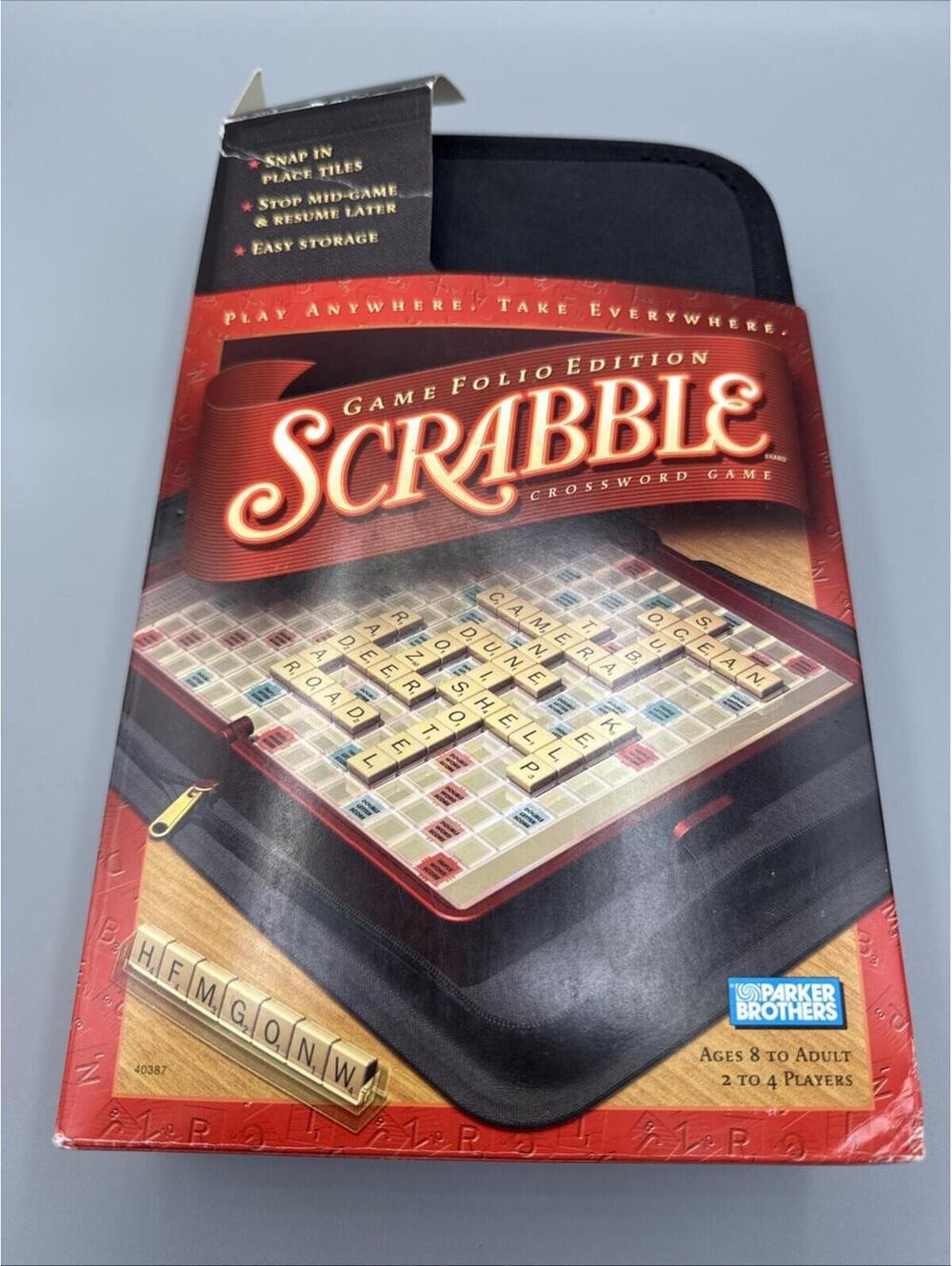 Travel Scrabble Game Folio Edition Board Game Complete 2-4 Players Case NEW